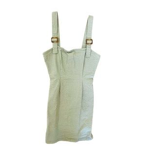 Forever 21 Light Green Sage Pinstriped Summer Dress Size Small​​​​